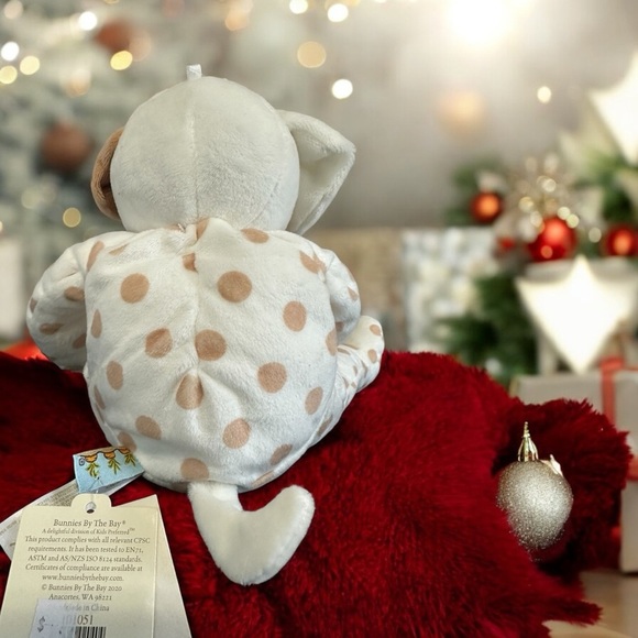 NWT Bunnies by the Bay Plush Stuffed Skipit Puppy Dog, Polka Dot Ivory Cream - Picture 4 of 4